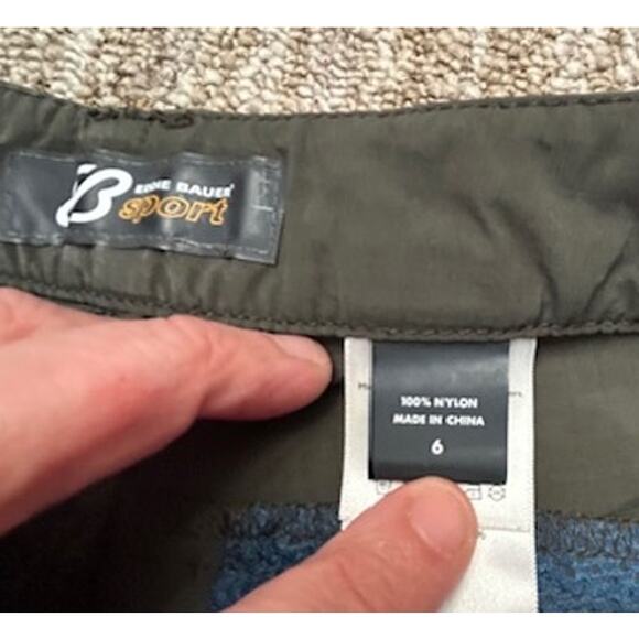 Eddie Bauer Sport Quick-Dry Nylon Shorts Army Green Adjustable Waist Women’s 6 - Picture 8 of 11